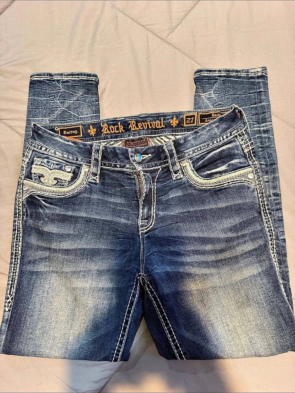 Rock Revival Skinny July  Jeans Blue Waist 27